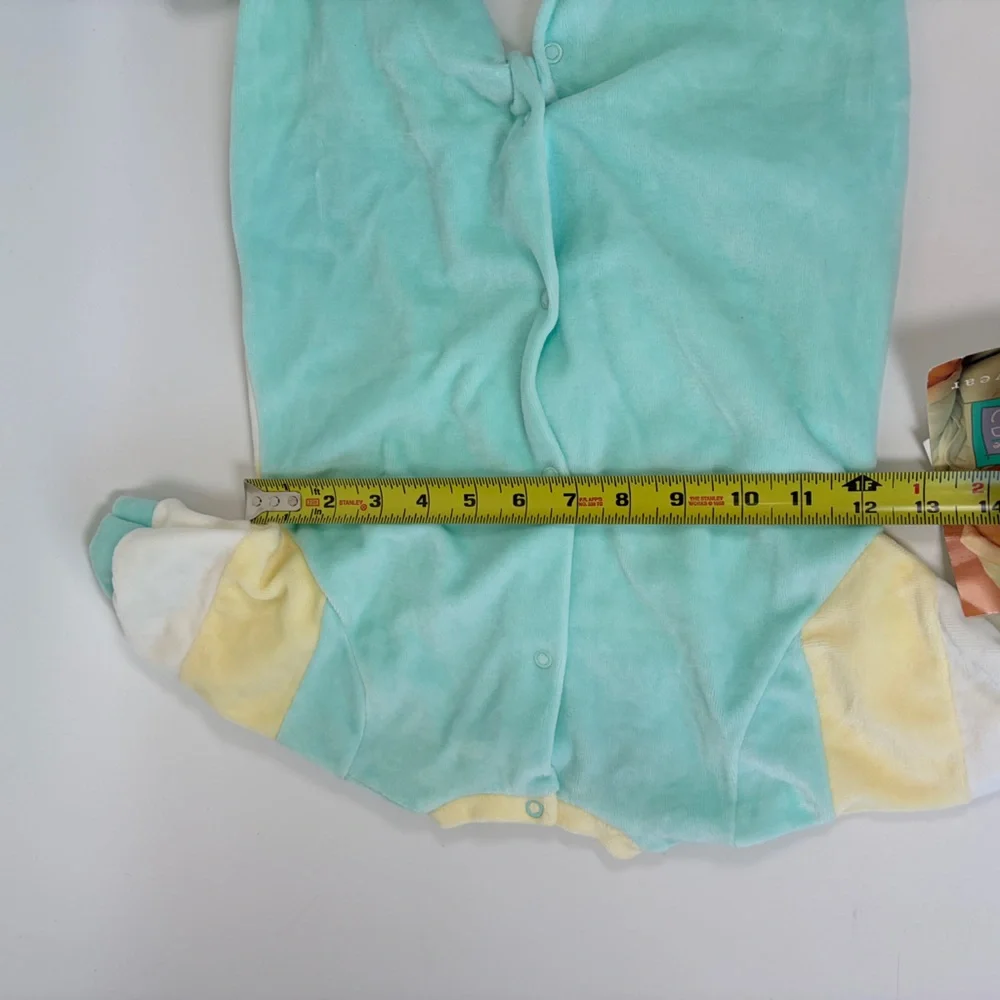 VTG NWT Adorable Unisex Baby 9 mos Little Me‎ Mint Teal Pastel Velour Playwear